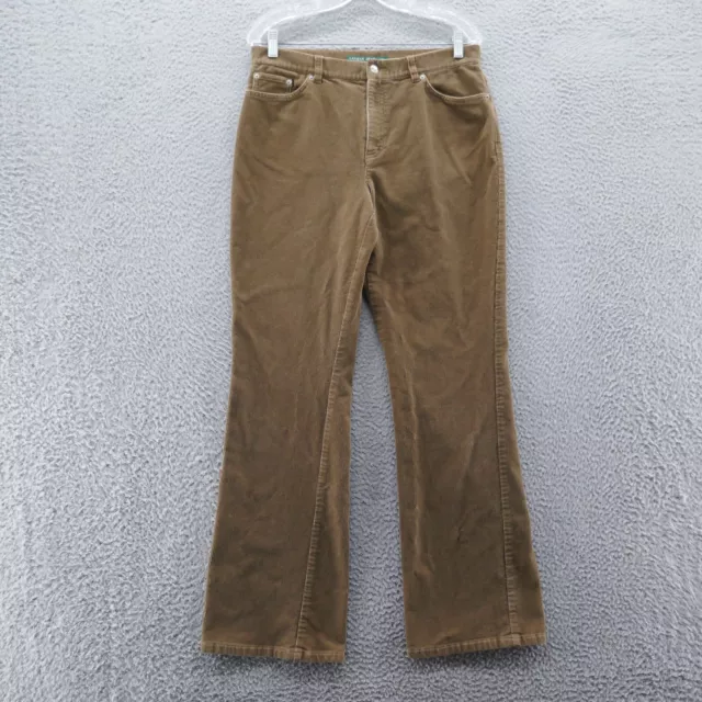 Ralph Lauren Jeans Co Womens Corduroy Pants 10 Brown Bootcut Stretch Casual