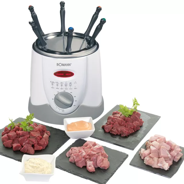 BOMANN FRR 1290 - Freidora y fondue, capacidad 1 l, 6 tenedores de fondue, 900 W