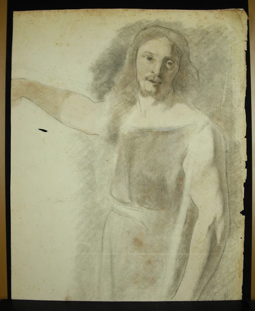 Fusain Original De Pierre Henri Vaillant (1878-1939) - Étude Académique - Avec Déchirure