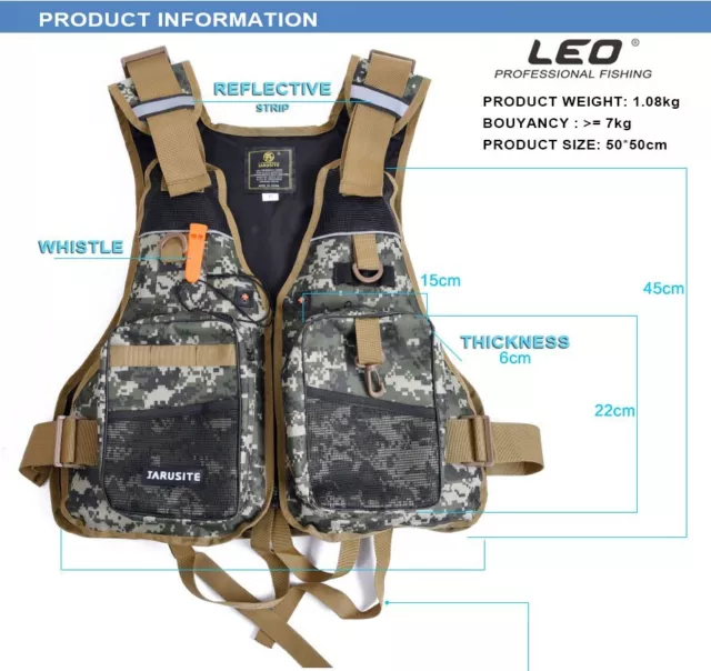 Life Jacket for Adults FLY Fishing Life Vest for Adults Breathable Outdoor Kayak