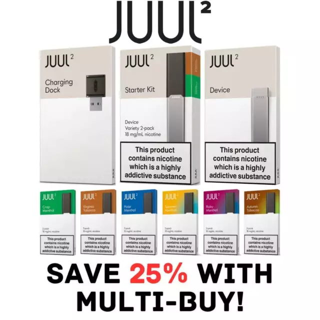 JUUL1/2 Vape Pen Kit Rechargeable ecig | Replacement Pre-filled 18mg eliquid Pod