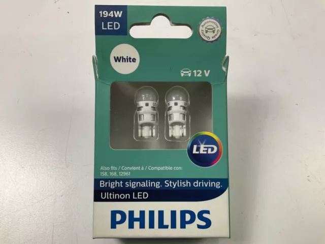  Philips Automotive Lighting 194WLED Ultinon LED Bulb (White), 2  Pack : Automotive
