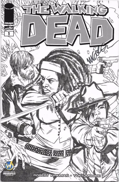 Walking Dead #1 2015 Wizard Indianapolis Comic Con Variant Signed Michael Golden