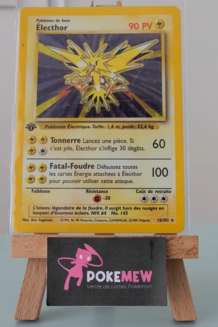 ELECTHOR HOLO 16/102 - EDITION 1 - SET DE BASE - LIGHTLY PLAYED Carte Pokémon FR