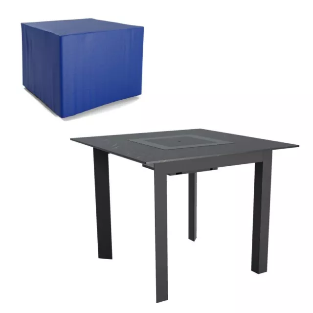 Table de Jardin QUATTRO + Housse Noir 90 x 90 x 75