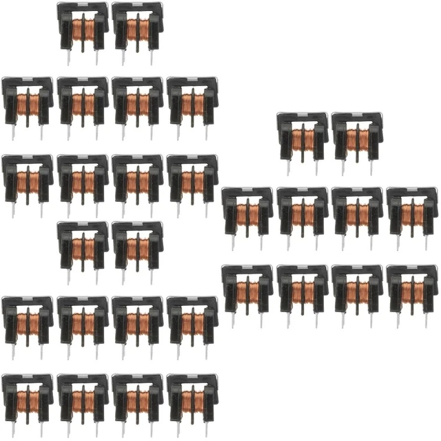 30 Pcs Common Mode Inductive Filtering Plastic Inductor Kit