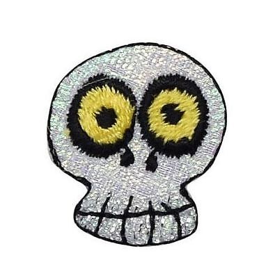 Small/Mini Skull White/Skeleton/Halloween - Iron on Applique/Embroidered Patch