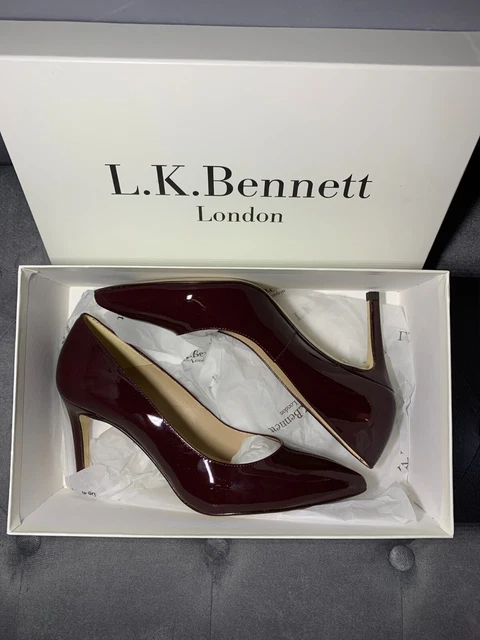LK BENNETT FLORET Oxblood Patent Pointed Toe Court Women s Shoes