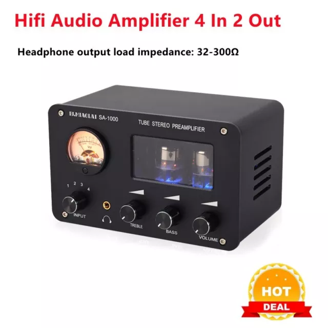 Hifi Audio Amplifier 4 In 2 Out Electric Tube Stereo Preamp SA-1000 PJ MIAOLAI