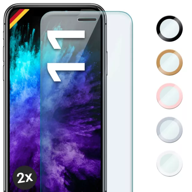 2x Panzerfolie für Apple iPhone 11 Hart Echt Glas Full Screen Cover Schutzglas