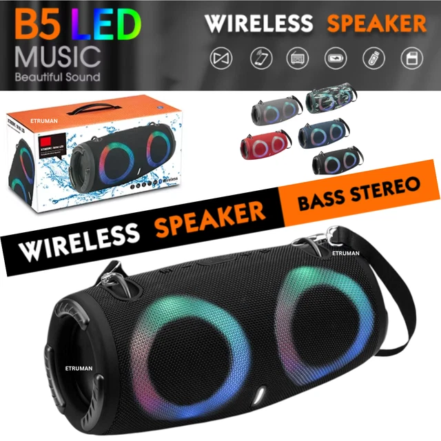 PORTABLE WIRELESS BLUETOOTH Speaker Waterproof Stereo Loud Bass Music ...