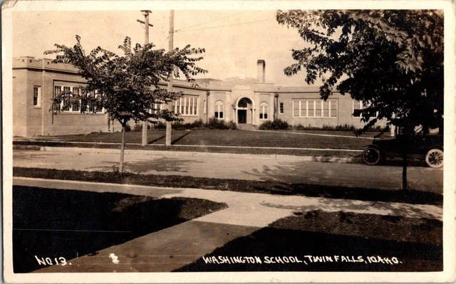Rppc 1920'S. Washington School, Twin Falls, Idaho. Postcard Ck25
