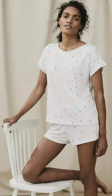 💗 The White Company 💗 Moon-&-Star-Print Short Pyjama Set MED RRP £55 NEW