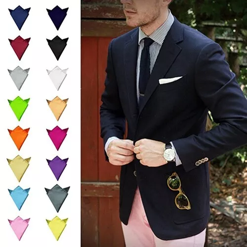 Men's Party Silk Suit Pocket Square Handkerchief Kerchief Towel Hanky 16 Colors