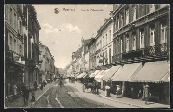 CPA Verviers, Rue de l´Harmonie, vue de la rue