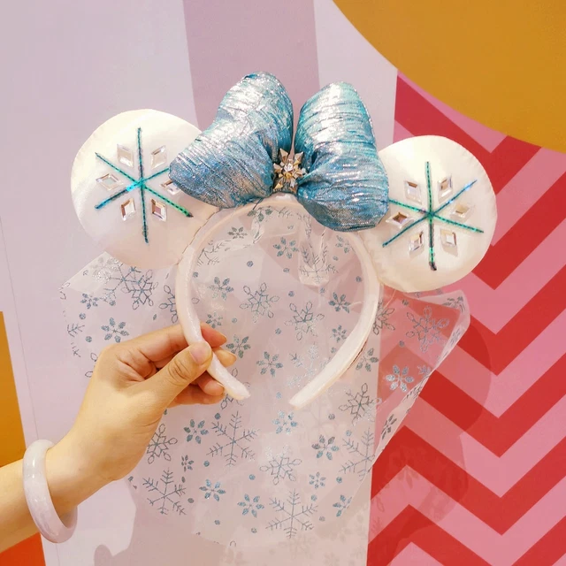 Disney Parks Elsa Princess Minnie Mouse Ear Headband Shanghai Disneyland Gift