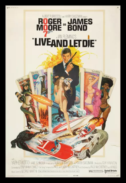 James Bond Roger Moore Live And Let Die 1973 Framed Movie Poster - 3 Sizes