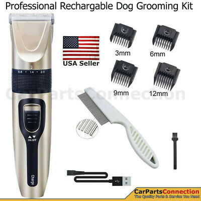 Dog Cat Pet Grooming Hair Kit Rechargeable Cordless Electric Clipper Trimmer