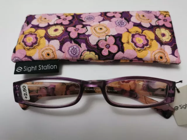 Foster grant / sight station reading Glasses Woodstock purple+1.00