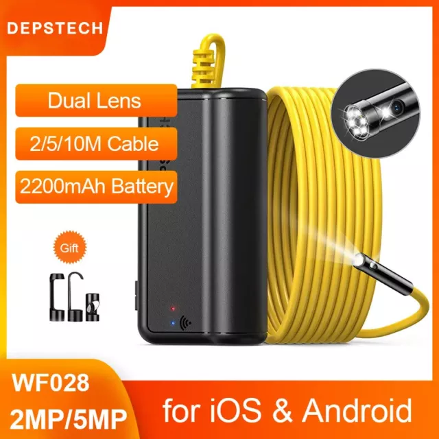 Dual Lens 2MP 5MP Wireless Endoscope Camera Snake Zoomable Camera WiFi Borescope