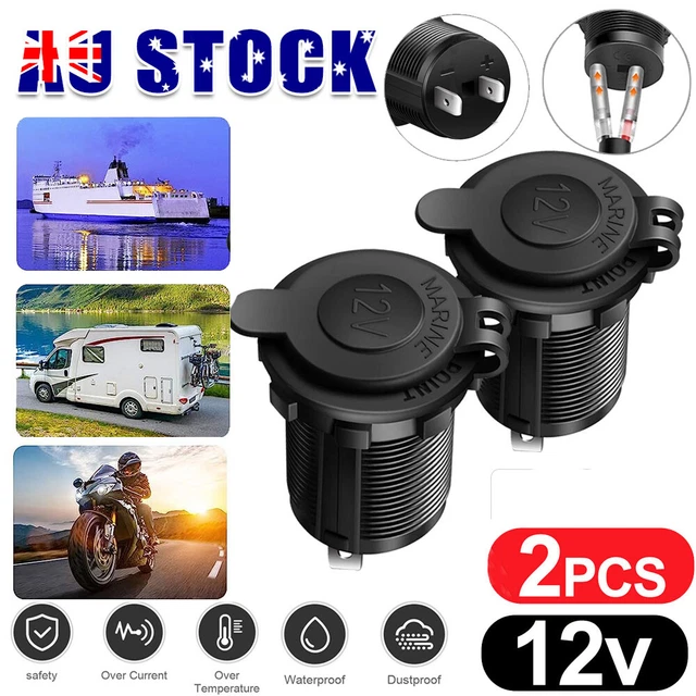 2X Waterproof 12V-24V Car Cigarette Lighter Sockets Charger Power Adapter Outlet
