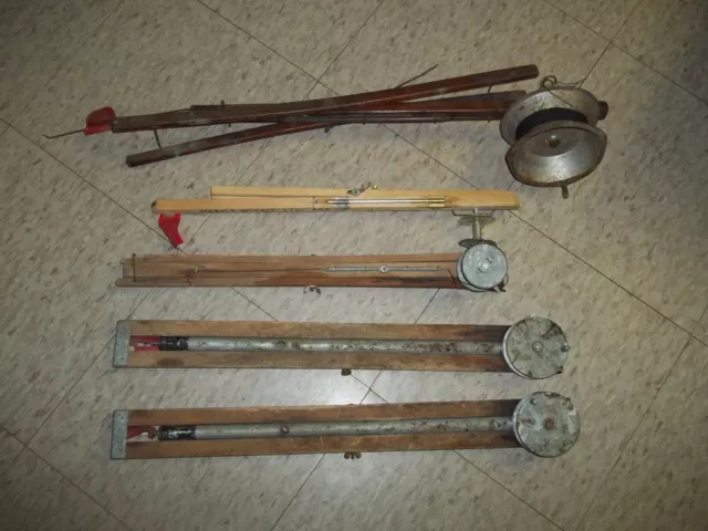 10 WOOD ICE Fishing Tip Ups Red Flag With Reels Lot of TEN UNKNOWN WORKING  $99.99 - PicClick