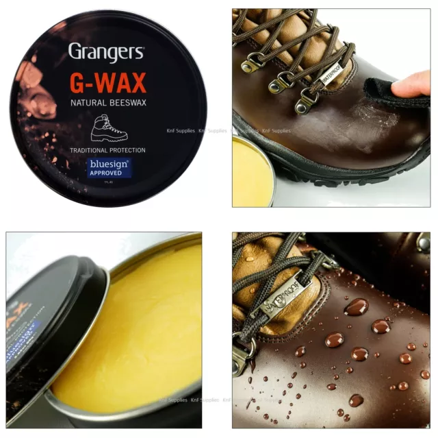 Grangers G Wax 80g Waterproof Leather Beeswax Shoe Boot Polish Dubbin