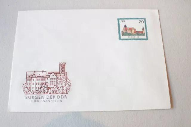 Ersttagsbrief DDR Briefmarke ungestempelt Burgen der DDR Burg Gnandstein