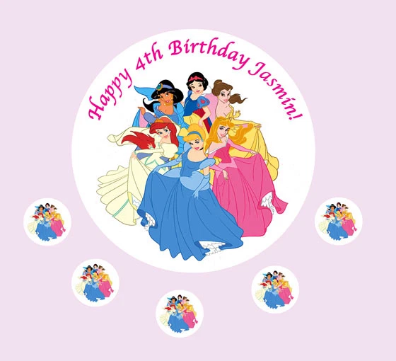 DISNEY PRINCESSES X1 Edible Birthday Cake Topper Icing Sugar7.5" £5.46 ...