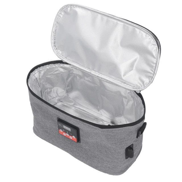 (Grigio) Borsa Scaldavivande Per Auto Display Della Temperatura