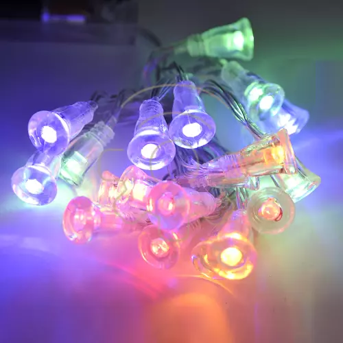 Serie 20 Luces de Navidad LED Campana Multicolor Batería 2m 2 Juegos Interno