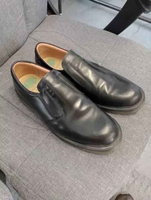 SOLOVAIR ENGLISH MADE black leather slip on airsole shoes size 12 7.99 PicClick UK