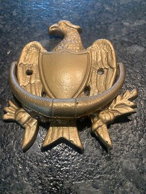 Antique Cast Iron Eagle & Shield Door Knocker Gold