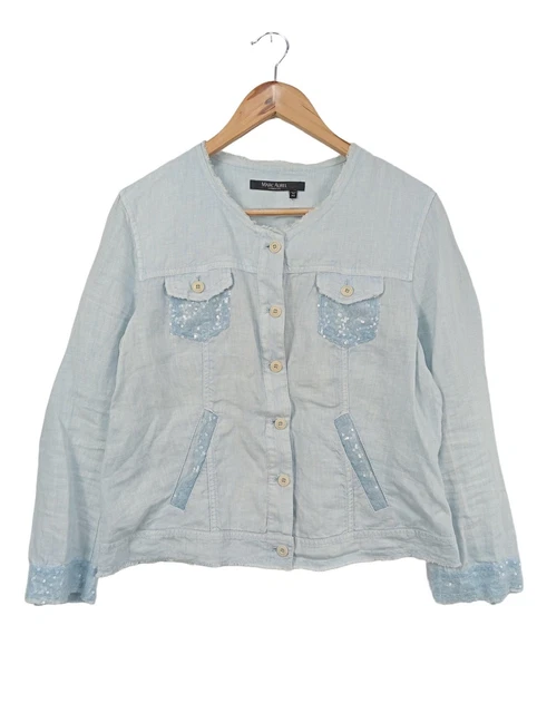 Veste Courte Femme Hallhuber Taille EU 36 - Blanc Cassé, Style Décontracté, 50% Polyester 45% Coton, Occasion Très Bon état