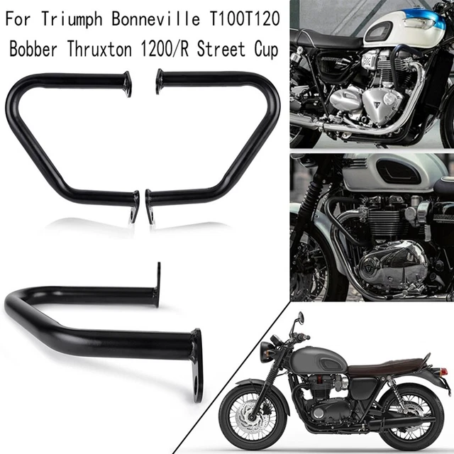 Protezione paraurti nero protezione motore staffa anticaduta per Bonneville T100T120