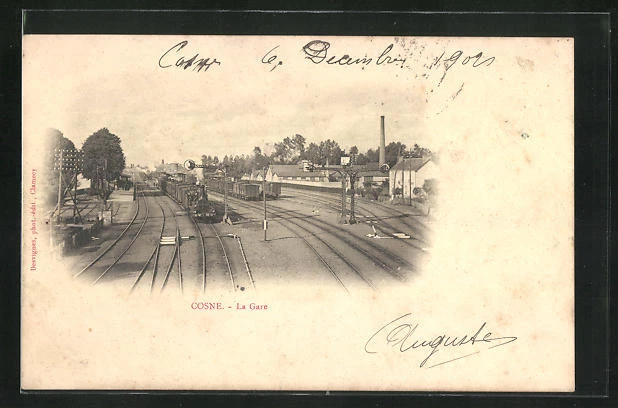 CPA Cosne, La Gare, La Gare 1902
