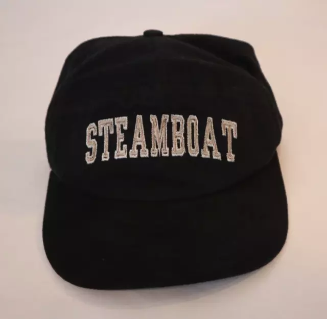 Vintage 90s Steamboat Colorado Ski Camp Hat Cap Embroidered Adjustable Mountain