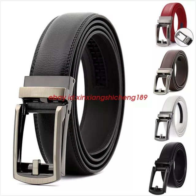 2024 Mens womens Real Leather Belts Automatic Buckle Ratchet Belts Strap Belts