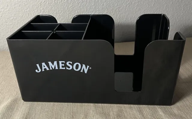 Jameson Irish Whiskey Heavy Black Acrylic Napkin & Straw Holder Bar Caddy *New*
