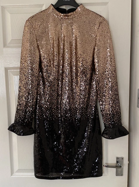 Abbey clancy x lipsy ombre sequin shift dress sale