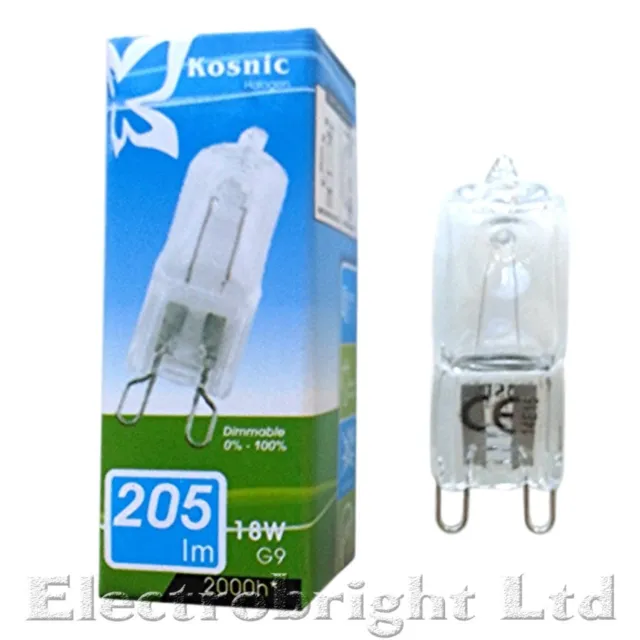 Kosnic/Eveready G9 LED HALOGEN 18w=25w,25w/40w 29w/33=40w/42w=60w DIMMABLE bulbs