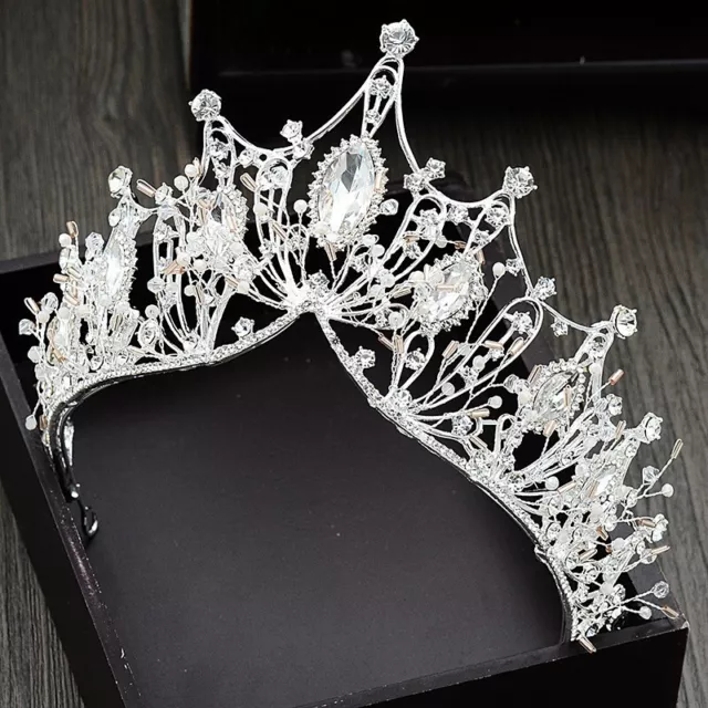 Crystal Baroque Crowns Tiaras Pearl Bride Wedding Crown for Women Princess Tiara