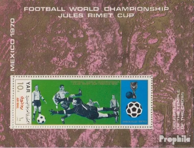 yémen du nord (arabes rep.) Bloc 133 oblitéré 1970 Football-WM, Mexique ´70