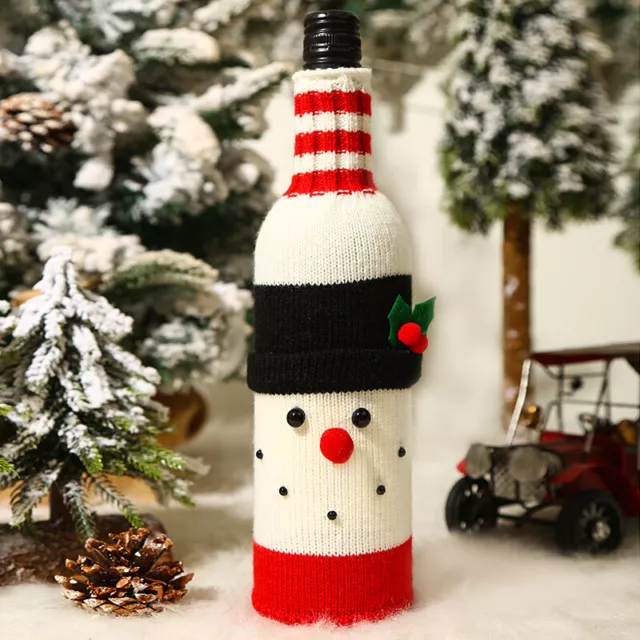 Christmas Decoration Creative Knitted Wine Bottle Cover Restaurant Bar Supplies