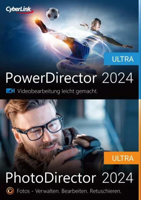 Cyberlink PowerDirector 2024 Ultra & PhotoDirector 2024 Ultra Dauerlizenz / KEY