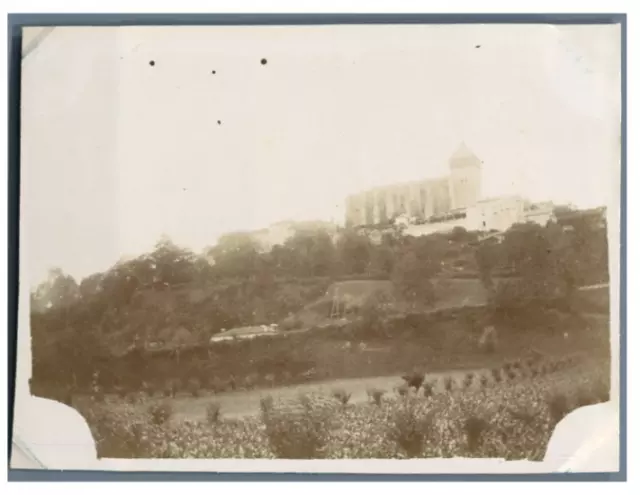 France, Saint-Bertrand de Comminges, Vue générale  Vintage citrate print Tirag