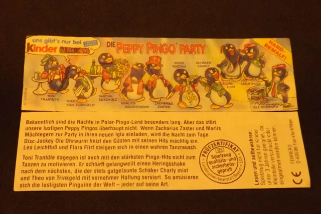 Beipackzettel        " Die Peppy Pingo Party - 1994 "