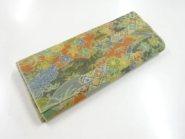 6871568: Japanese Kimono / Antique Bolt For Kimono / Tsumugi / Woven Maple