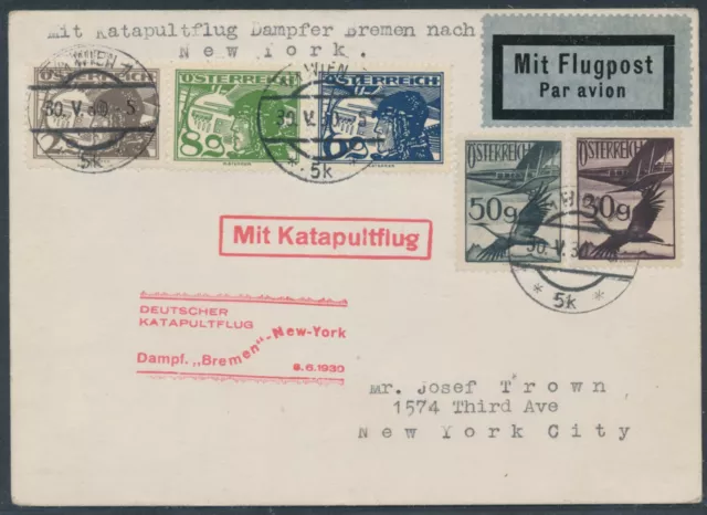 Katapultflug 6.6.1930 Zuleitung Österreich nach New York (S19915)