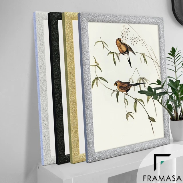 GLITTER EFFECT PHOTO Picture Frame Black White Silver Gold Frame A1 A2